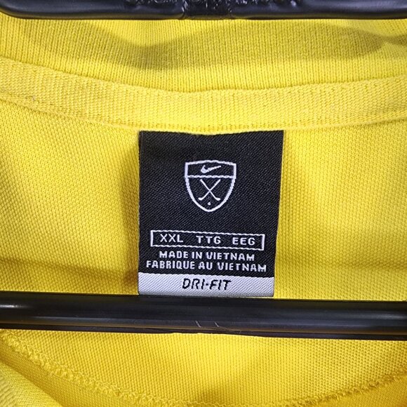 Mens Yellow Nike Dri-Fit Polo Shirt Short Sleeve Size XXL - Picture 5 of 10